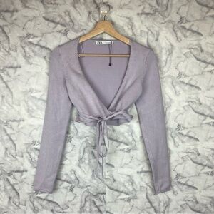 NWOT Cropped Zara Wrap Sweater